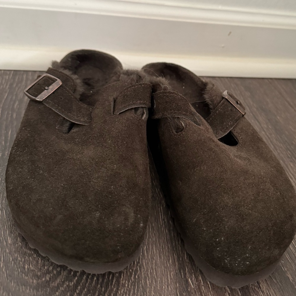 Birkenstock Boston shearling never worn sz 7/38 Mocha